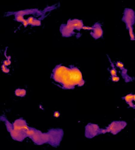 Une sélection de lobes radio alimentés par des trous noirs supermassifs. 