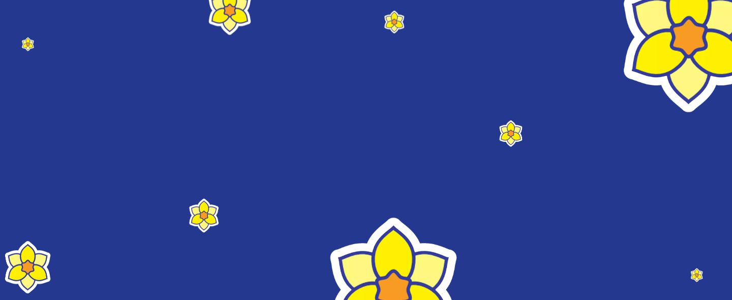 jonquilles sur fond bleu