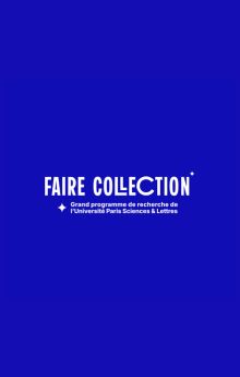 logo blanc "Faire collection" sur fond bleu 