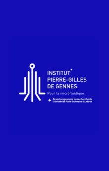 logo institut pierre gilles de gennes sur fond bleu