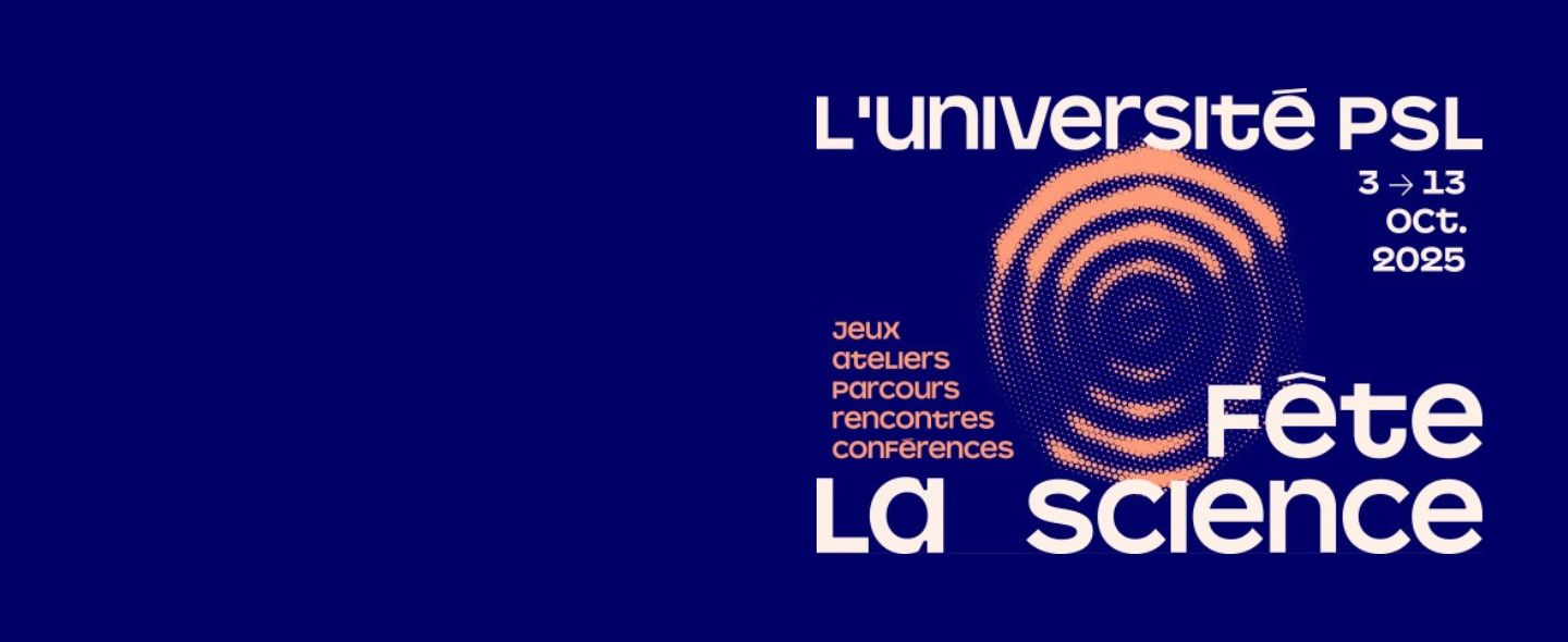 Visuel de la fête de la science sur un fond bleu