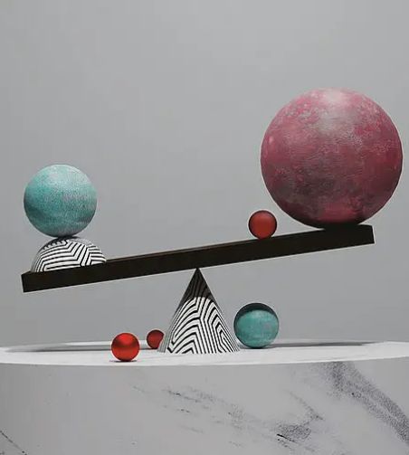 Représentation d'une ballance avec des balles dessus