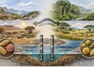 illustration résume les principaux schémas environnementaux reconstitués dans l’étude entre les stades isotopiques marins (Marine Isotope Stages, MIS) 6 et 3, entre 180 000 et 30 000 ans, à partir des enregistrements polliniques marin.