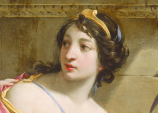  Les Muses Uranie et Calliope (détail), 1634, École de Simon Vouet, huile sur panneau 