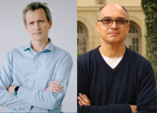 photo portrait de Francis Bach (sur la gauche) et Thierry Poibeau (sur la droite)