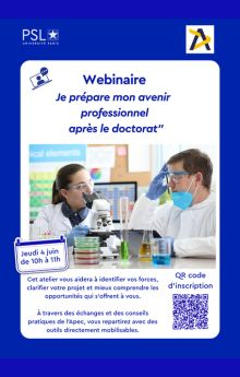 Visuel de l'évènement Webinaire Apec pour les doctorants de PSL