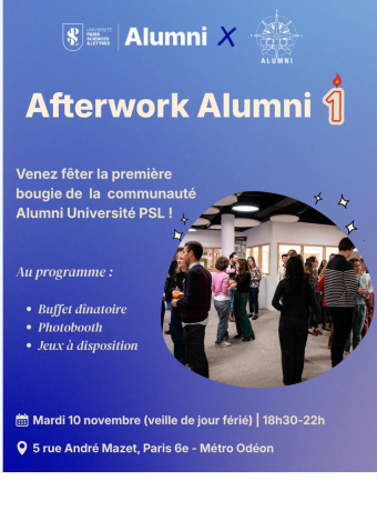 Visuel de l'évènement, "le mardi 10 novembre de 18h30 à 22h" ; "5 rue André Mazet, Paris 6e"
